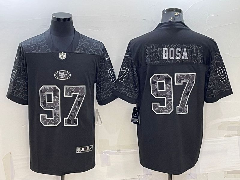 Men San Francisco 49ers #97 Bosa Black Reflector 2022 Nike Limited NFL Jersey